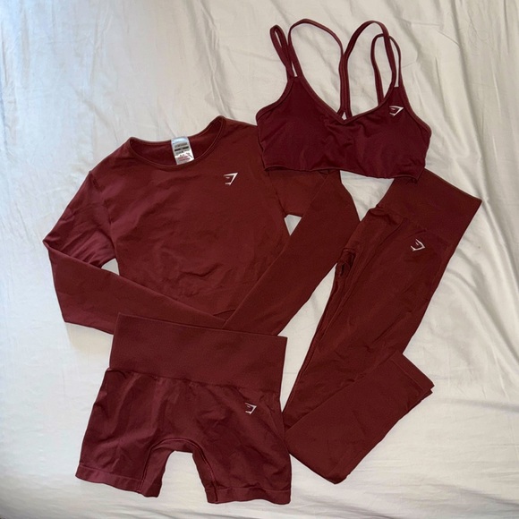 Burgundy Brown Gymshark Bundle - Picture 1 of 8